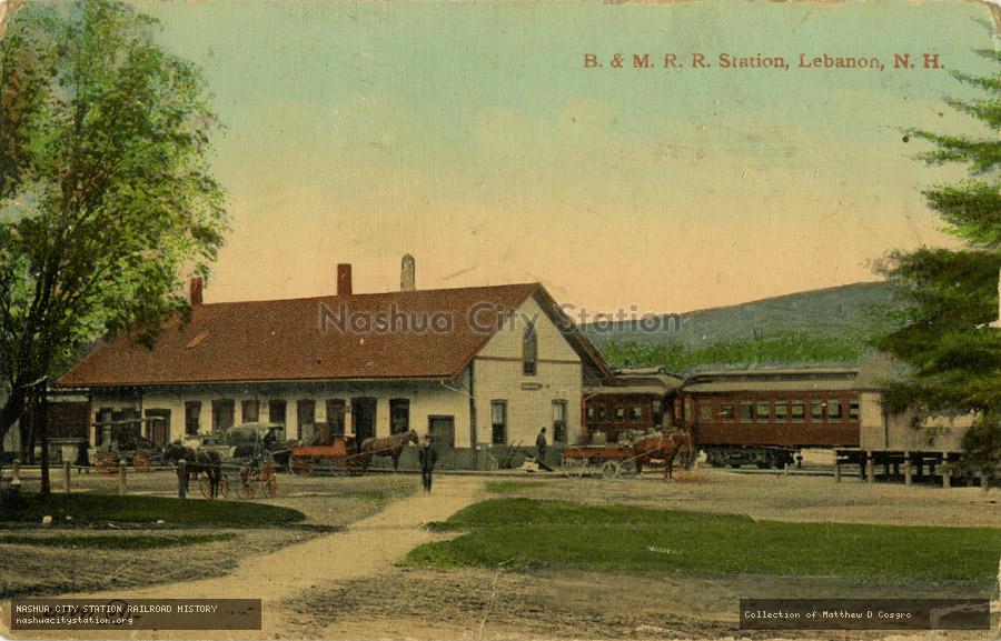 Postcard: Boston & Maine Railroad Station, Lebanon, N.H.